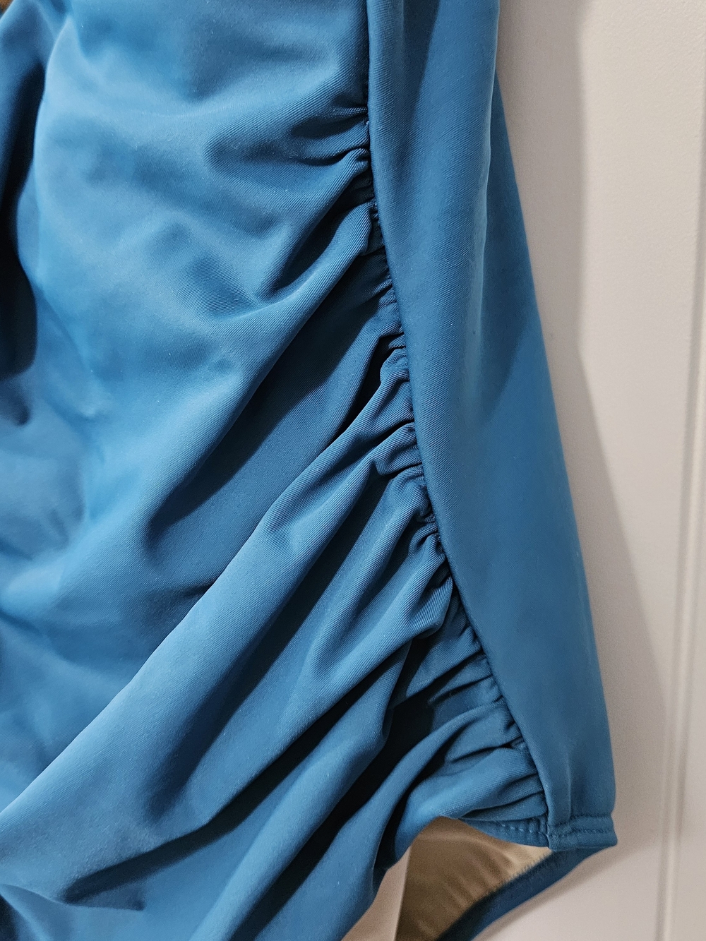 Newport News Draped Teal One-Piece Swimsuit-Plus Size 18 - Picture 3 of 6